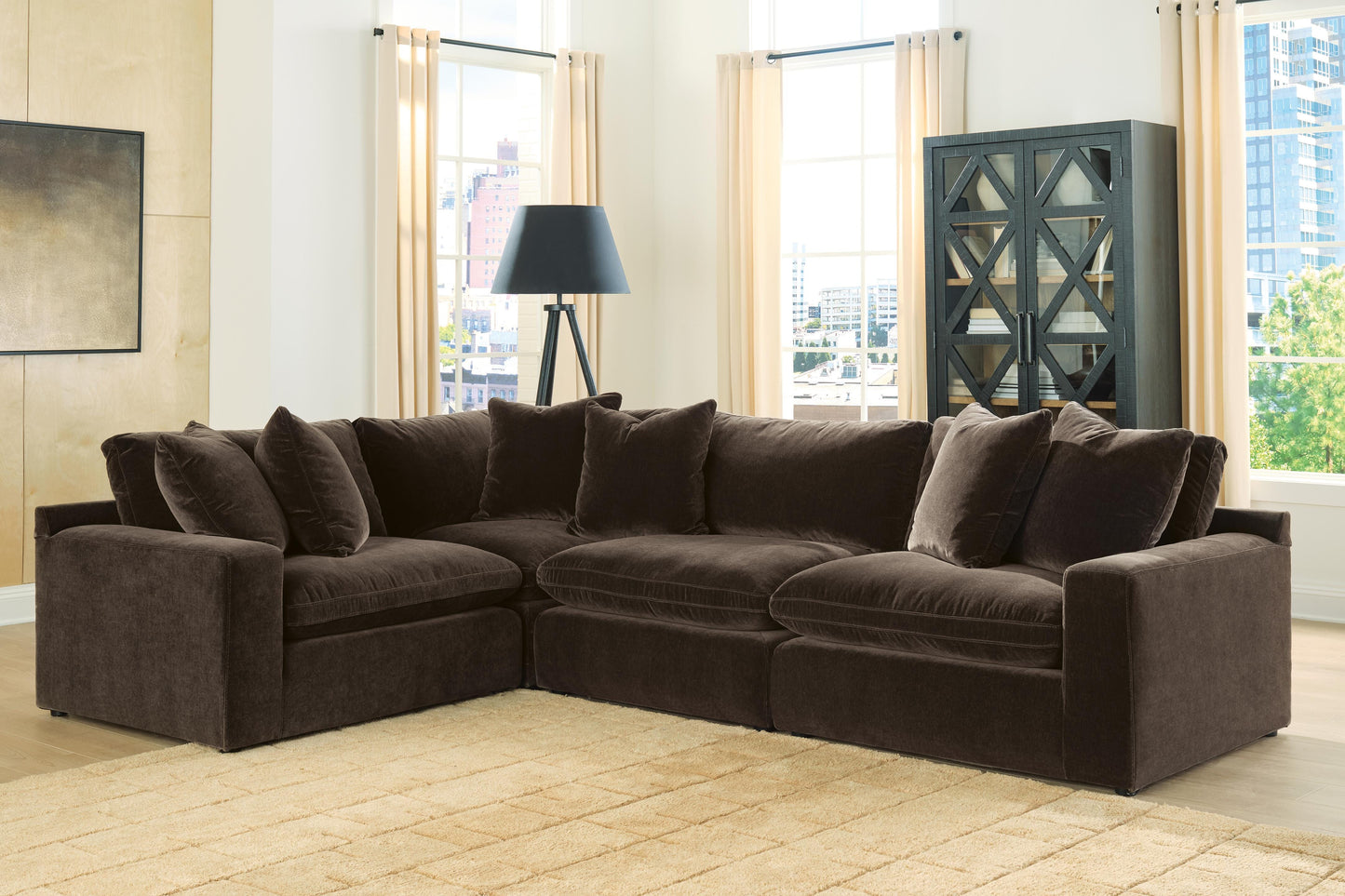 Cassel Furniture Outlet - Ashley Furniture - Maxton Heights Sectional - RAF 4-Piece Sectional / Bittersweet - 67807S3