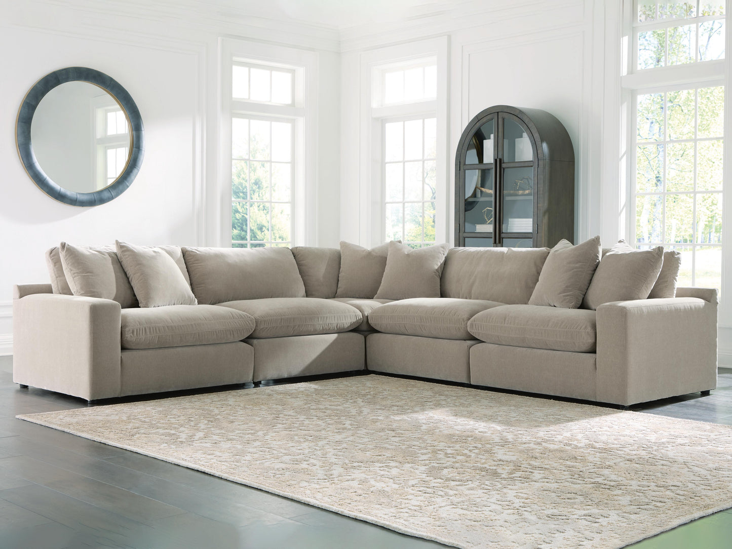 Cassel Furniture Outlet - Ashley Furniture - Maxton Heights Sectional - RAF 5-Piece Sectional / Pebble - 67808S4