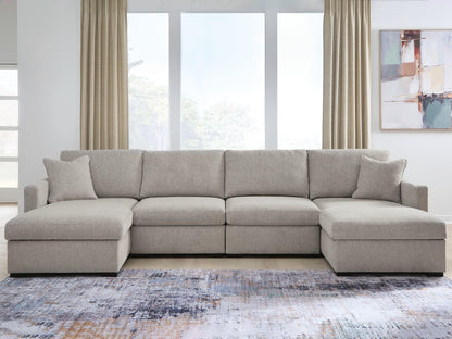 Cassel Furniture Outlet - Ashley Furniture - ModMax Luxe Sectional - RAF 4-Piece Double Chaise Sectional / Flint - 68605S16