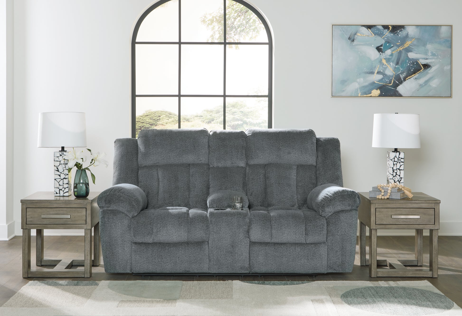 Cassel Furniture Outlet - Ashley Furniture - Tip-Off Living Room - PWR REC Loveseat/CON/ADJ HDRST / Slate - 6930418