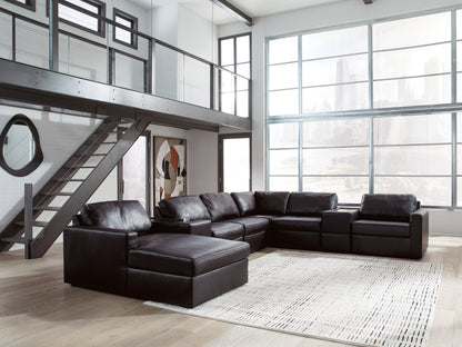 Cassel Furniture Outlet - Ashley Furniture - ModMax II Sectional - RAF 8-Piece Sectional with Chaise and Storage Consoles / Black - 74305S43