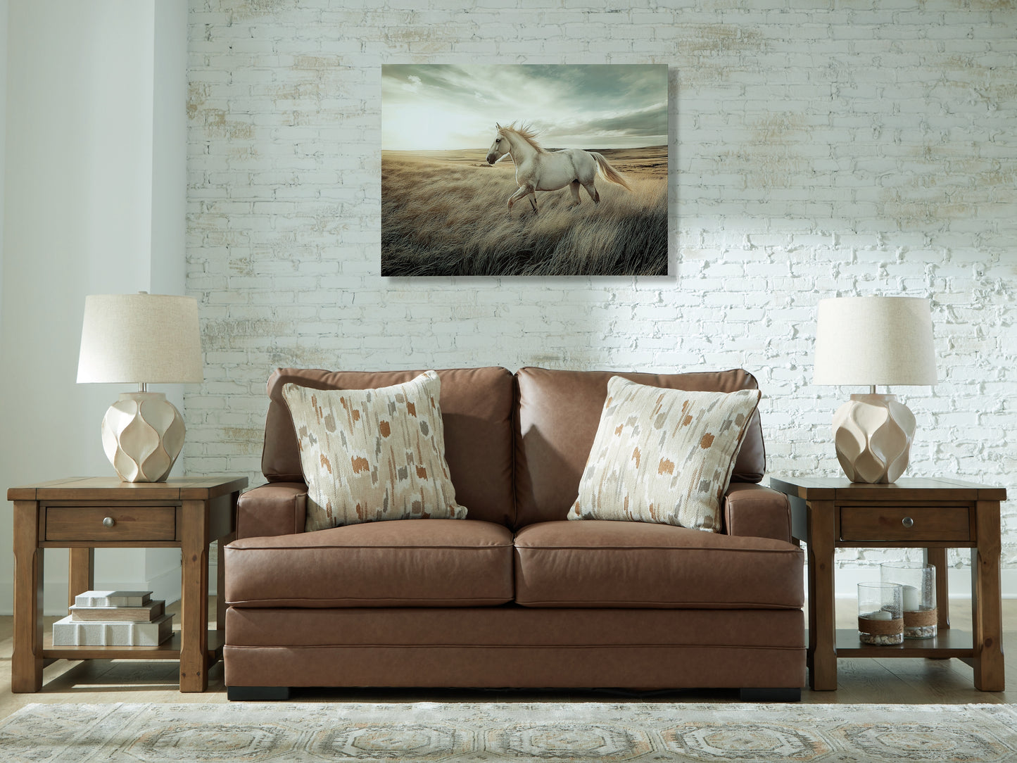 Cassel Furniture Outlet - Ashley Furniture - VillaCourt Living Room - Loveseat / Caramel - 7490935