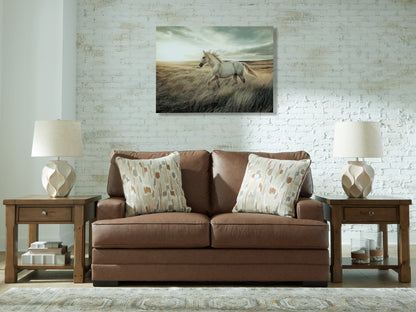 Cassel Furniture Outlet - Ashley Furniture - VillaCourt Living Room - Loveseat / Caramel - 7490935