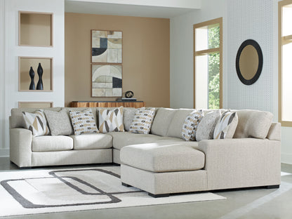 Cassel Furniture Outlet - Ashley Furniture - Laurelgrove Sectional - RAF 5-Piece Sectional with Chaise / Pebble - 75105S12