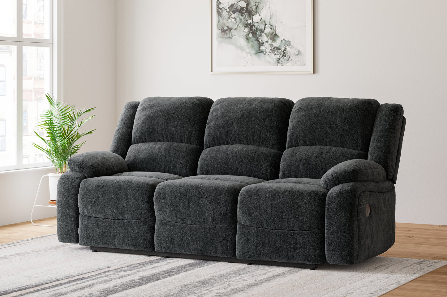 Cassel Furniture Outlet - Ashley Furniture - Draycoll Living Room - Reclining Power Sofa / Slate - 7650487