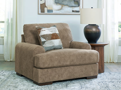 Cassel Furniture Outlet - Ashley Furniture - Jayne Park Living Room - Chair and a Half / Pecan - PC8150523