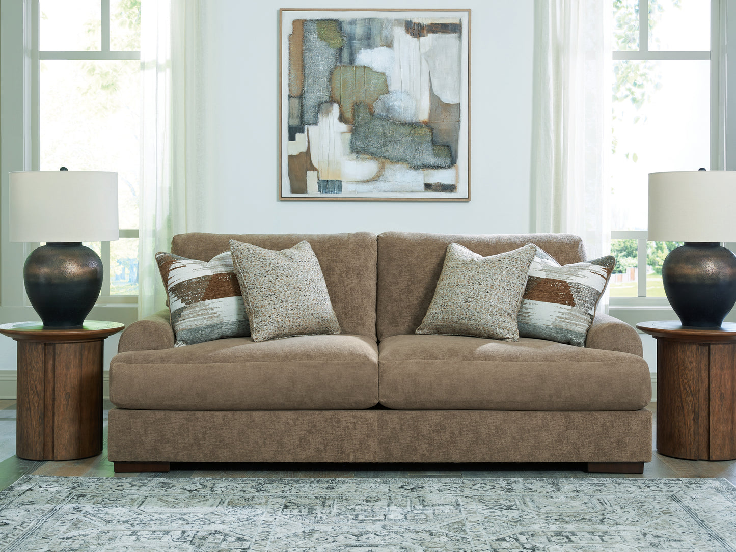 Cassel Furniture Outlet - Ashley Furniture - Jayne Park Living Room - Sofa / Pecan - PC8150538