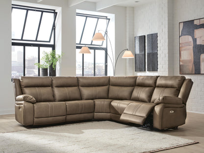 Cassel Furniture Outlet - Ashley Furniture - Max-Momentum Sectional - 5-Piece Power Reclining Sectional / Biscotti - PC82305S6