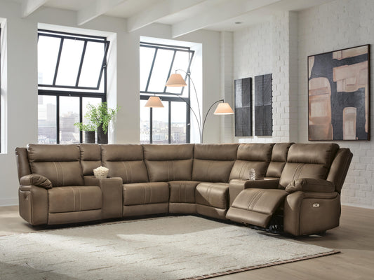 Cassel Furniture Outlet - Ashley Furniture - Max-Momentum Sectional - 7-Piece Power Reclining Sectional with Audio Consoles - PC82305S8