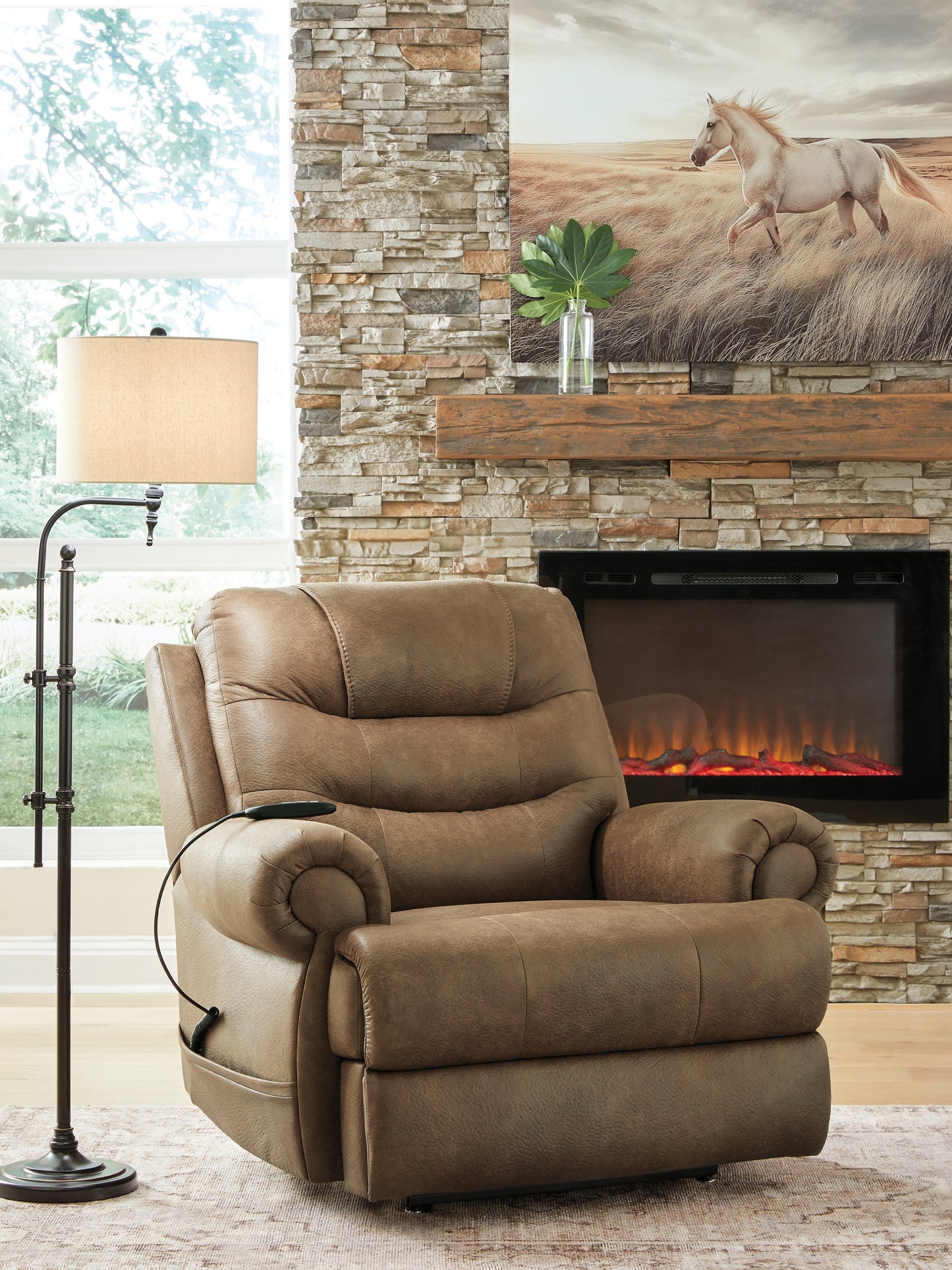 Cassel Furniture Outlet - Ashley Furniture - Revived and Restored Living Room - Power Lift Recliner / Earth - PC8240712