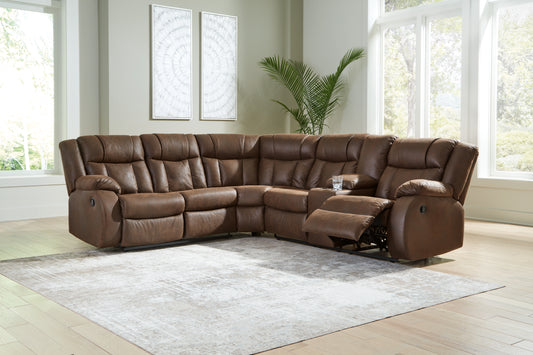 Cassel Furniture Outlet - Ashley Furniture - Trail Boys Sectional - 2-Piece Reclining Sectional / Walnut - 82703S1