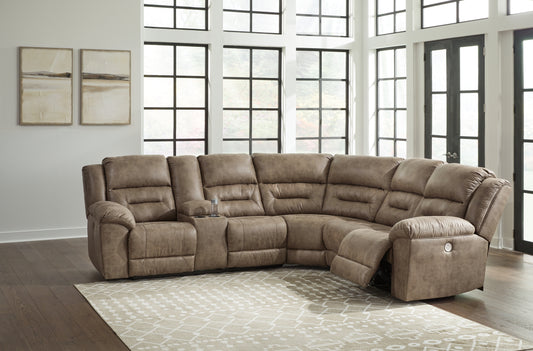 Cassel Furniture Outlet - Ashley Furniture - Ravenel Sectional - 4-Piece Power Reclining Sectional / Fossil - 83106S3