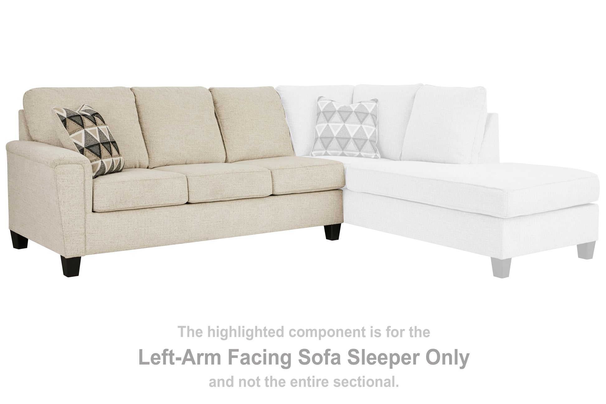 Cassel Furniture Outlet - Ashley Furniture - Abinger Sectional - LAF Sofa Sleeper / Natural - 8390469