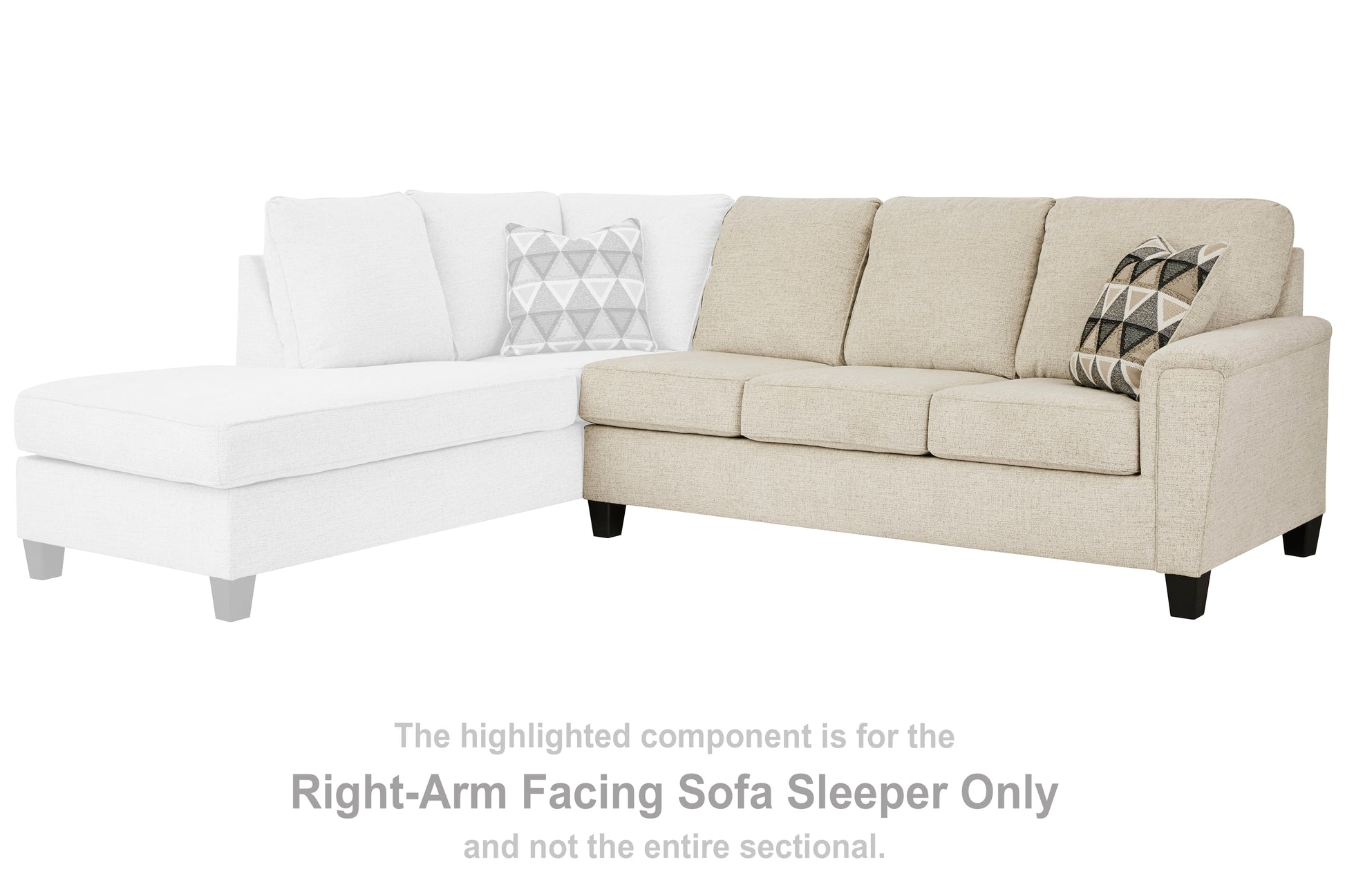 Cassel Furniture Outlet - Ashley Furniture - Abinger Sectional - RAF Sofa Sleeper / Natural - 8390470
