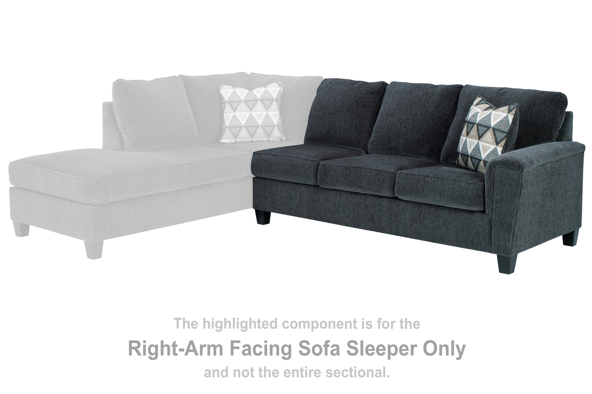 Cassel Furniture Outlet - Ashley Furniture - Abinger Sectional - RAF Sofa Sleeper / Smoke - 8390570