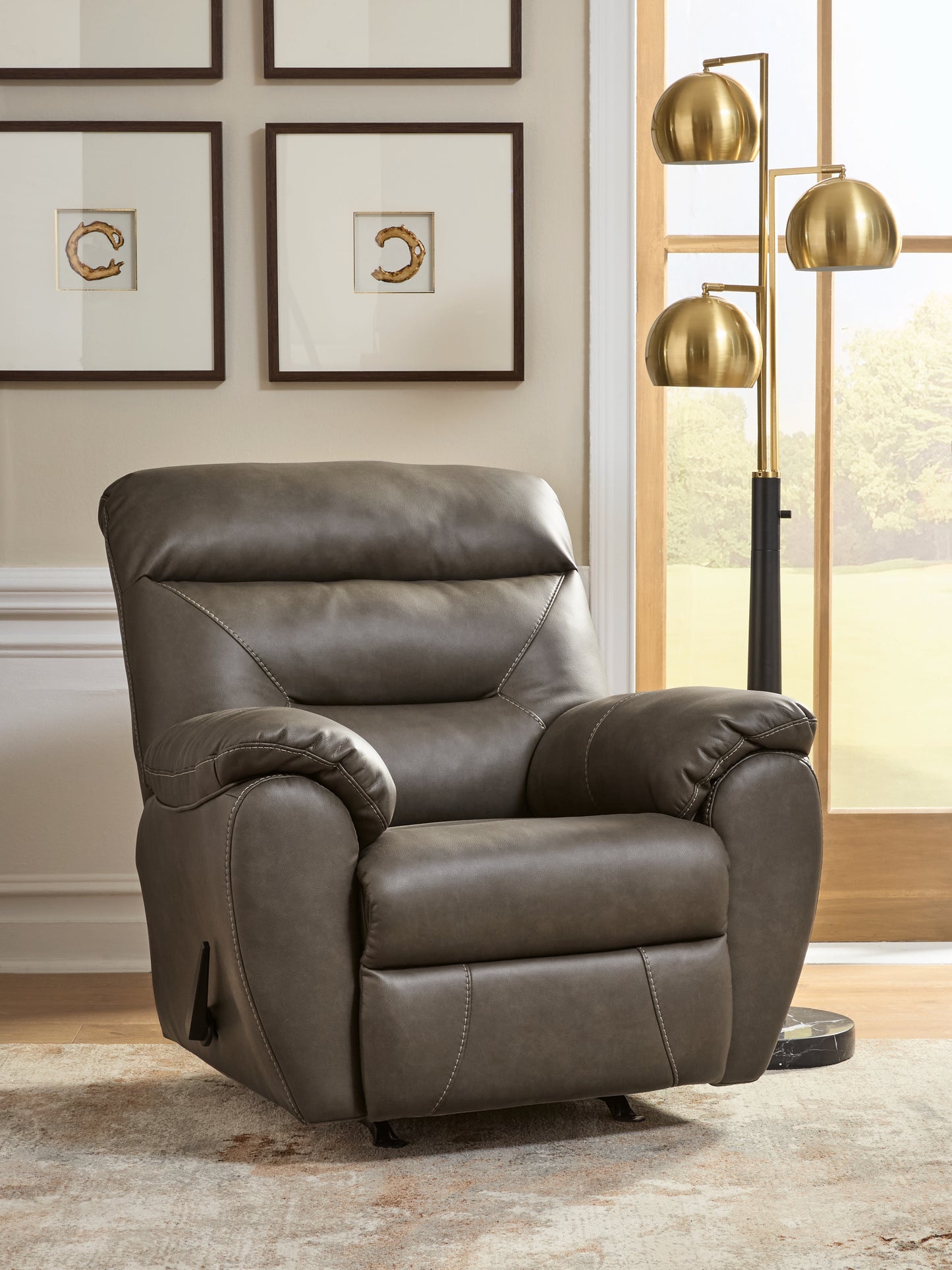 Cassel Furniture Outlet - Ashley Furniture - Elksworth Living Room - Rocker Recliner / Ash - PC8400325