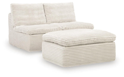 Cassel Furniture Outlet - Ashley Furniture - Fannin Sectional - 2 Armless Chairs w/Otto (3/CN) - PC8430431