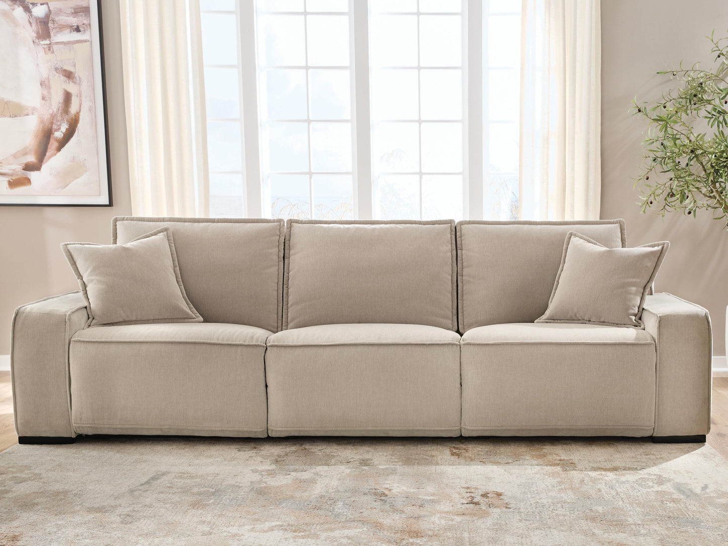 Cassel Furniture Outlet - Ashley Furniture - Carceri Sectional - 3-Piece Power Sectional Reclining Sofa / Cashmere - 87003S3