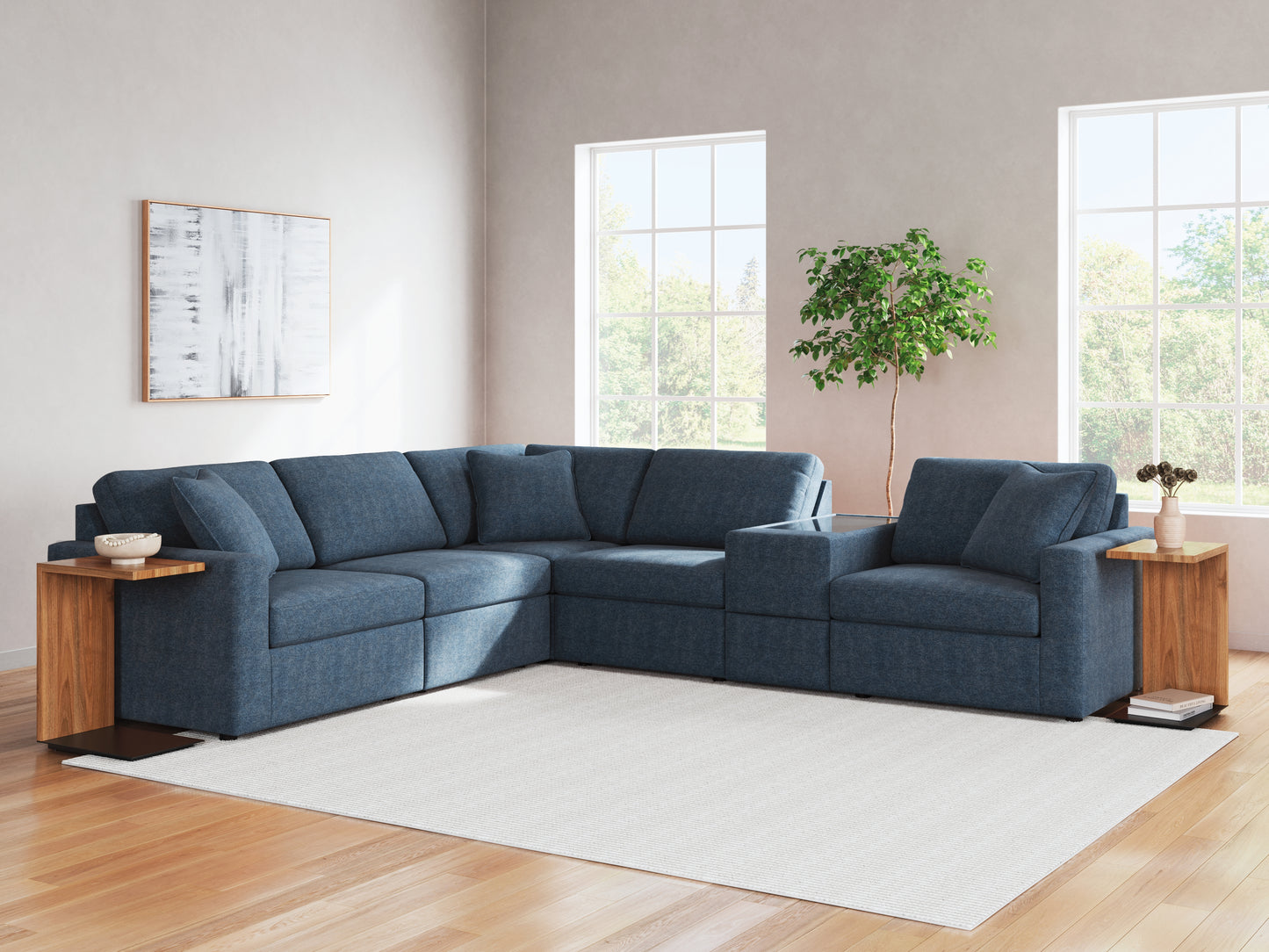 Cassel Furniture Outlet - Ashley Furniture - Modmax Sectional - RAF 6-Piece Sectional / Ink - 92101S7