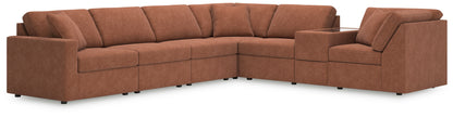Cassel Furniture Outlet - Ashley Furniture - Modmax Sectional - 7-Piece Sectional with Storage Console / Spice - 92102S32