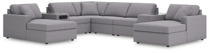 Cassel Furniture Outlet - Ashley Furniture - Modmax Sectional - RAF 8-Piece Sectional with Chaise / Granite - 92104S31