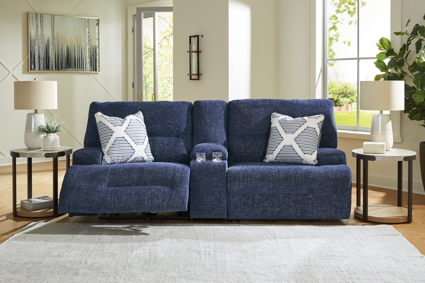 Cassel Furniture Outlet - Ashley Furniture - Acklen Place Sectional - 3-Piece Sectional / Navy - 93607S10