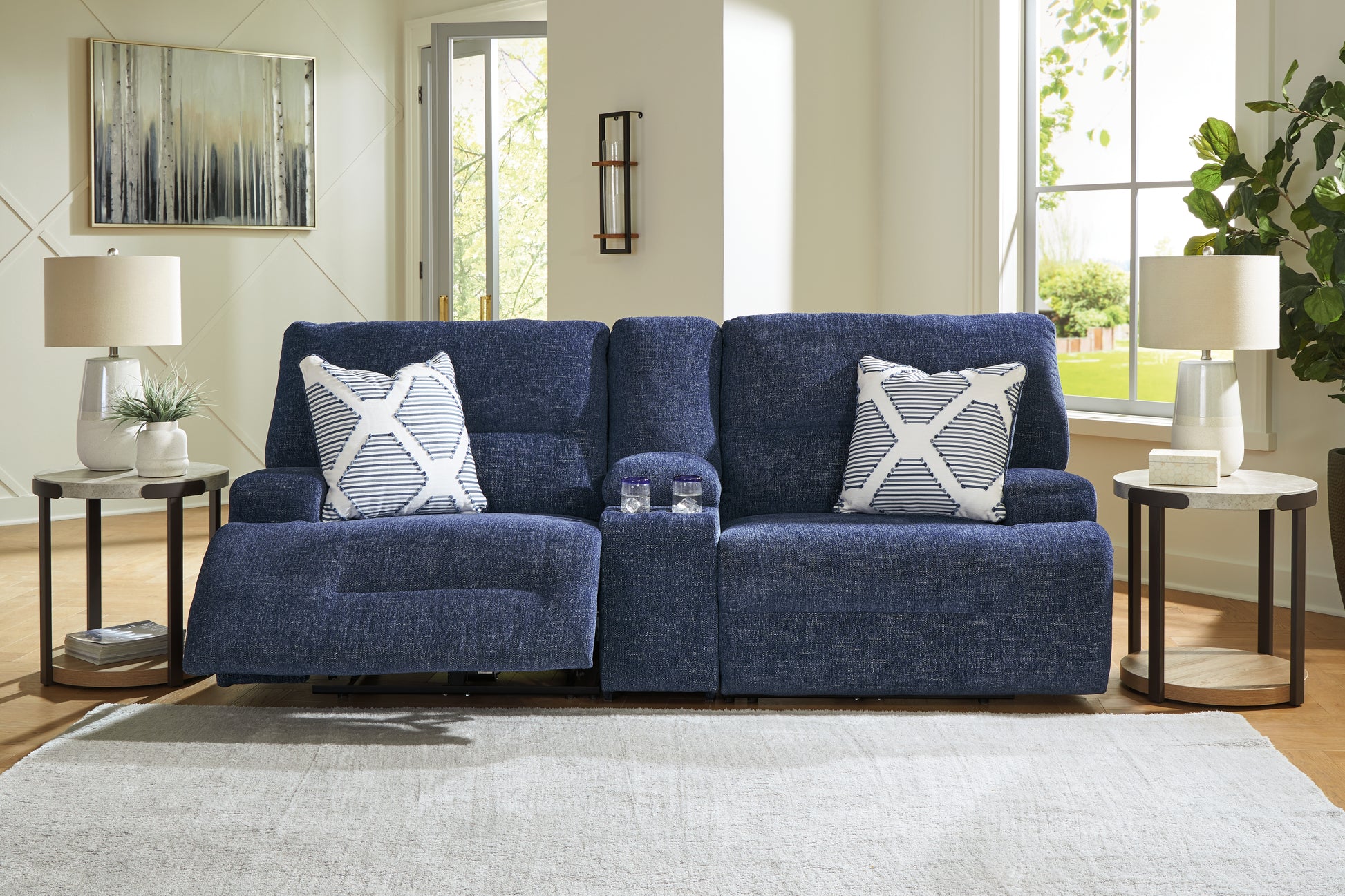 Cassel Furniture Outlet - Ashley Furniture - Acklen Place Sectional - 3-Piece Sectional / Navy - 93607S10