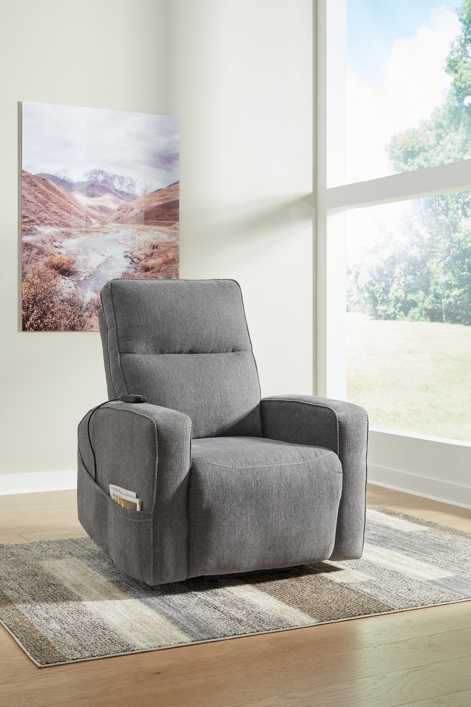 Cassel Furniture Outlet - Ashley Furniture - Starganza Living Room - Power Lift Recliner / Gray - 9370412