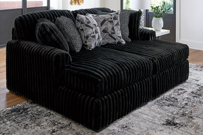 Cassel Furniture Outlet - Ashley Furniture - Midnight-Madness Sectional - RAF Super Chaise / Onyx - 98103S8