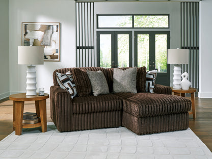 Cassel Furniture Outlet - Ashley Furniture - Midnight-Madness Sectional - RAF 2-Piece Sectional with Chaise / Chocolate - 98104S14