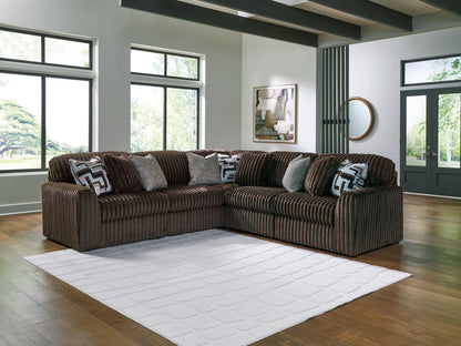 Cassel Furniture Outlet - Ashley Furniture - Midnight-Madness Sectional - RAF 5-Piece Sectional / Chocolate - 98104S26
