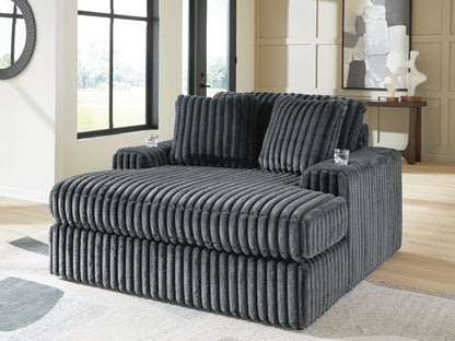 Cassel Furniture Outlet - Ashley Furniture - Midnight-Madness Living Room - Oversized Chaise / Gunmetal - 9810515