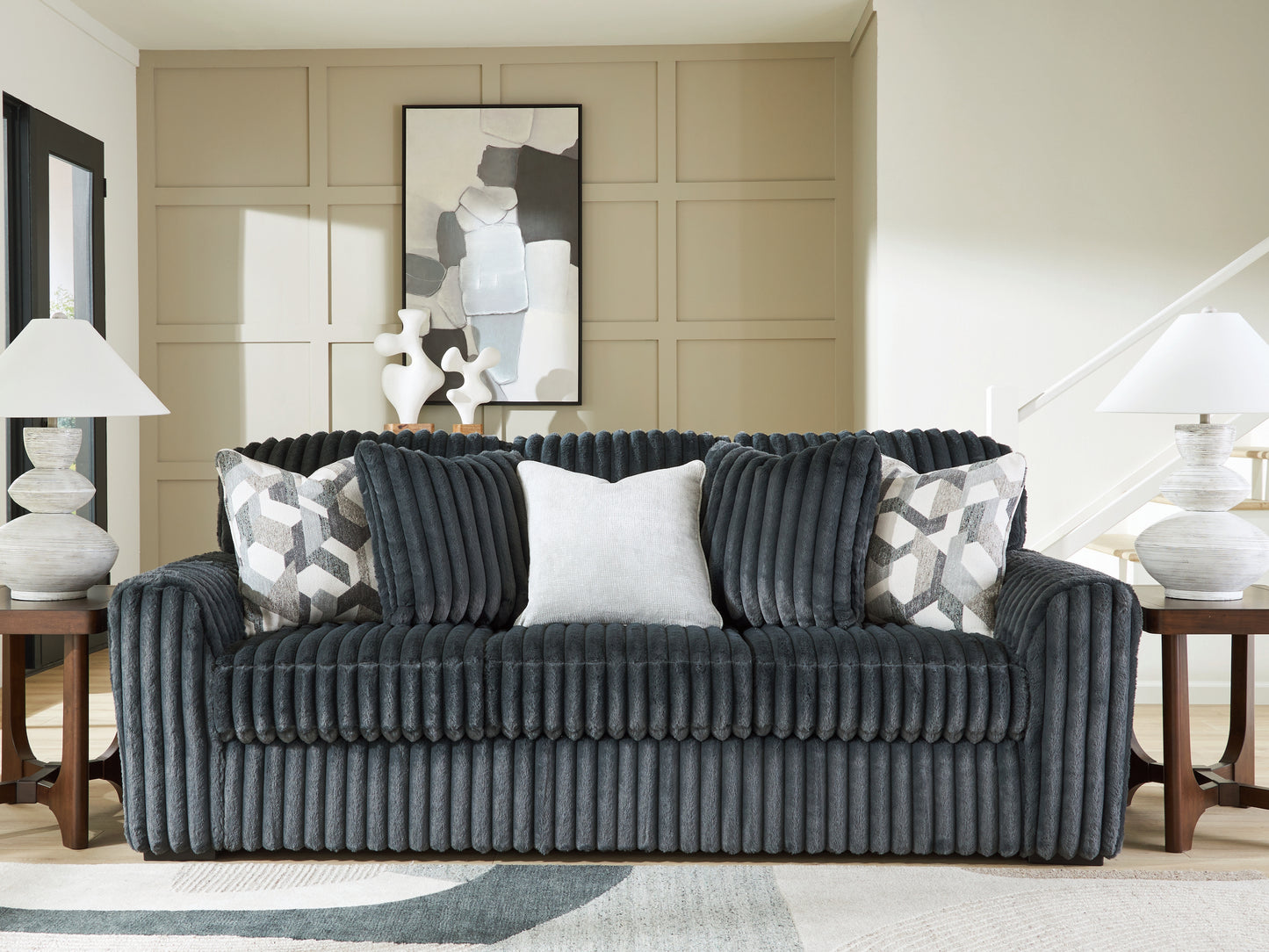 Cassel Furniture Outlet - Ashley Furniture - Midnight-Madness Living Room - Sofa / Gunmetal - 9810538