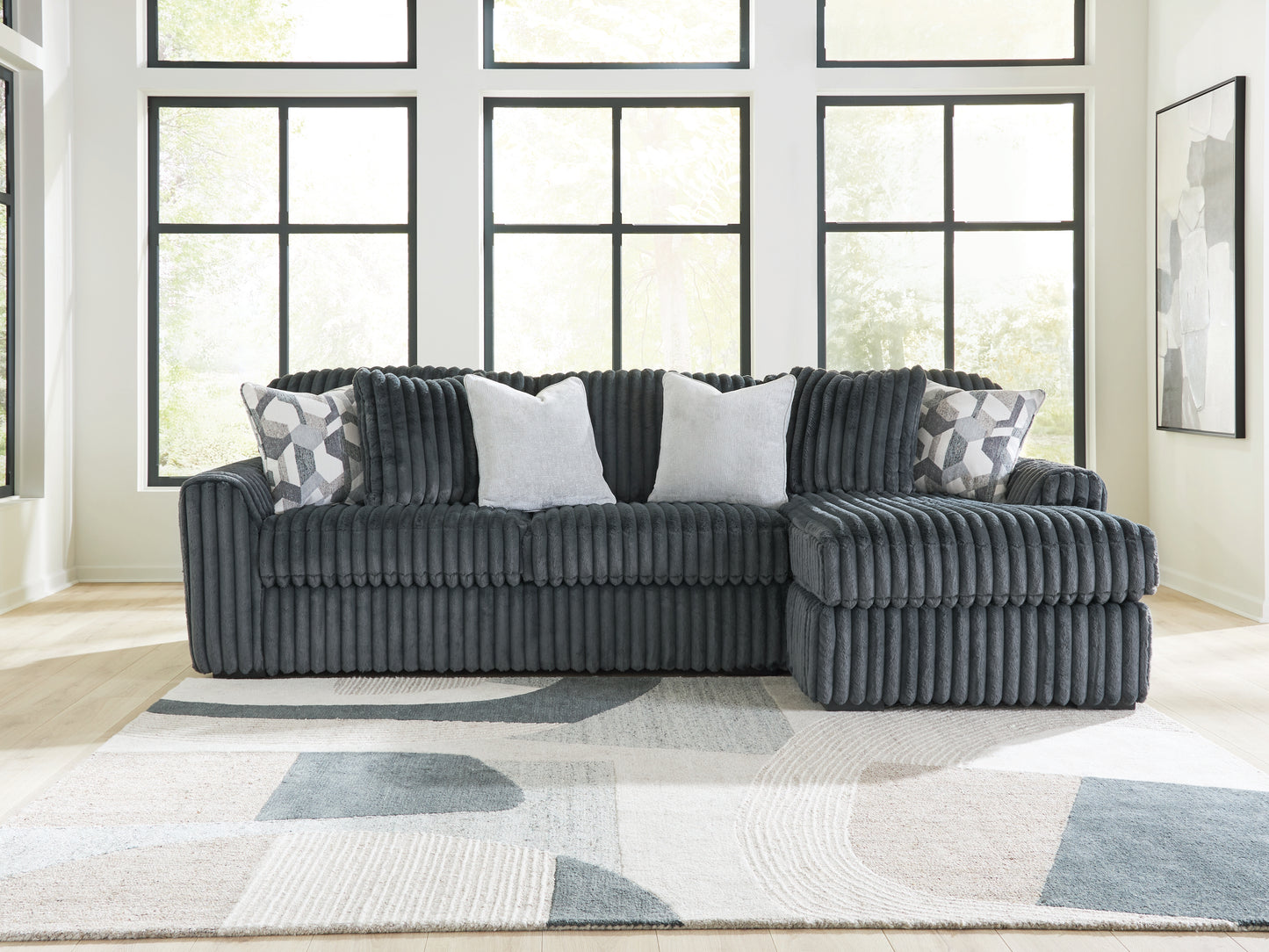 Cassel Furniture Outlet - Ashley Furniture - Midnight-Madness Sectional - LAF 2-Piece Sectional Sofa Chaise / Gunmetal - 98105S3