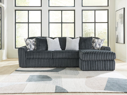 Cassel Furniture Outlet - Ashley Furniture - Midnight-Madness Sectional - LAF 2-Piece Sectional Sofa Chaise / Gunmetal - 98105S3