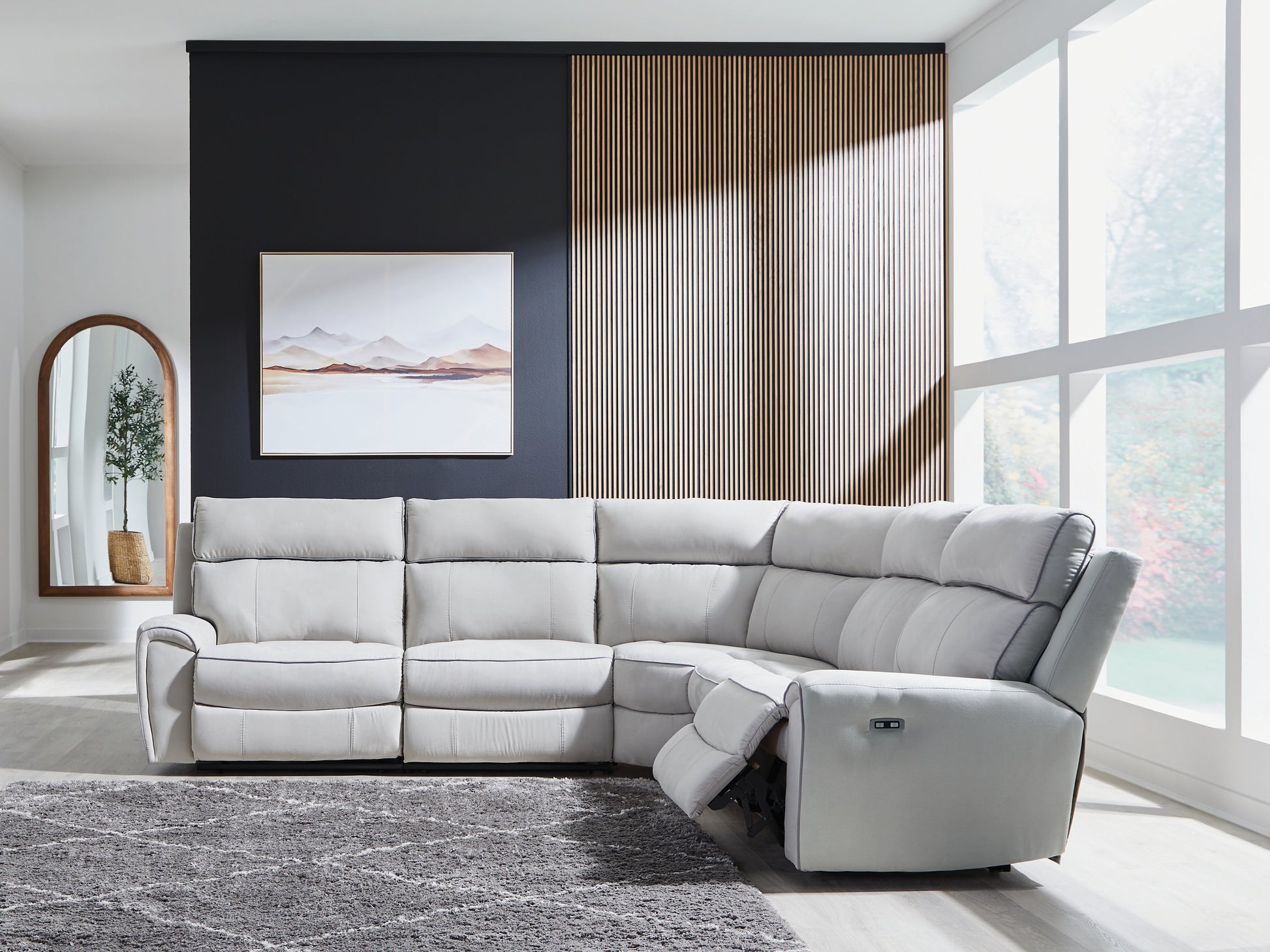 Cassel Furniture Outlet - Ashley Furniture - Social Pointe Sectional - 2-Piece Reclining Loveseat / Pearl/Ash - PC98802S21