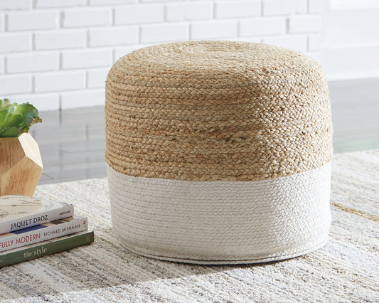 Cassel Furniture Outlet - Ashley Furniture - Sweed Valley Pouf - Pouf / Natural/Black - A1000422