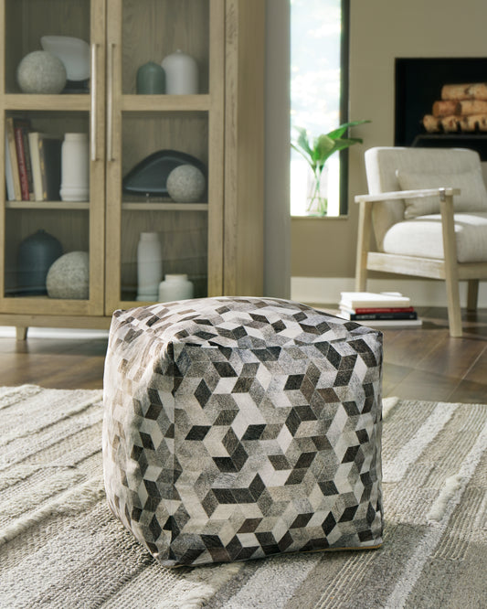 Cassel Furniture Outlet - Ashley Furniture - Albermarle Pouf - Pouf / Gray/Brown - A1000983
