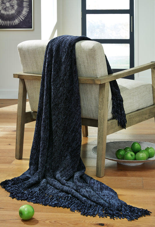 Cassel Furniture Outlet - Ashley Furniture - Tamish Throw (Set of 3) - Throw (3/CS) / Blue - A1001022
