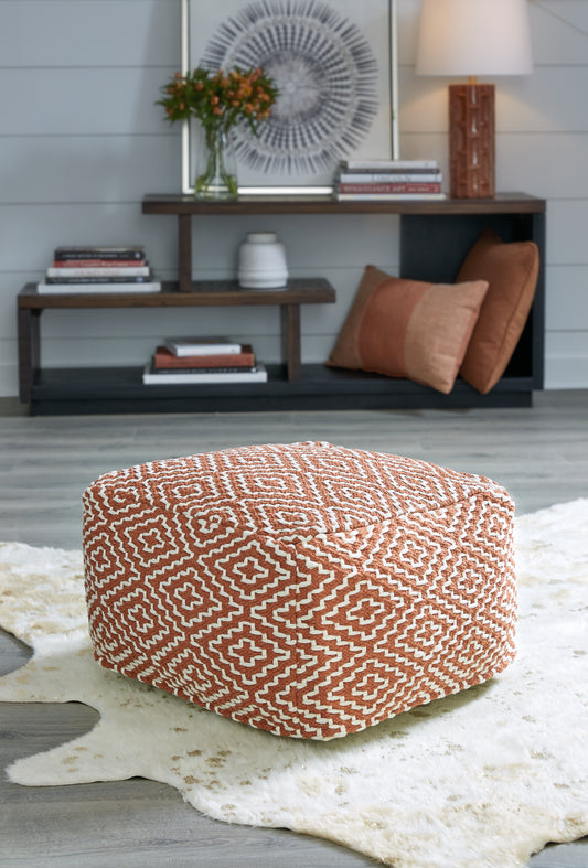 Cassel Furniture Outlet - Ashley Furniture - Brynnsen Pouf - Pouf / Teal/Ivory - A1001055