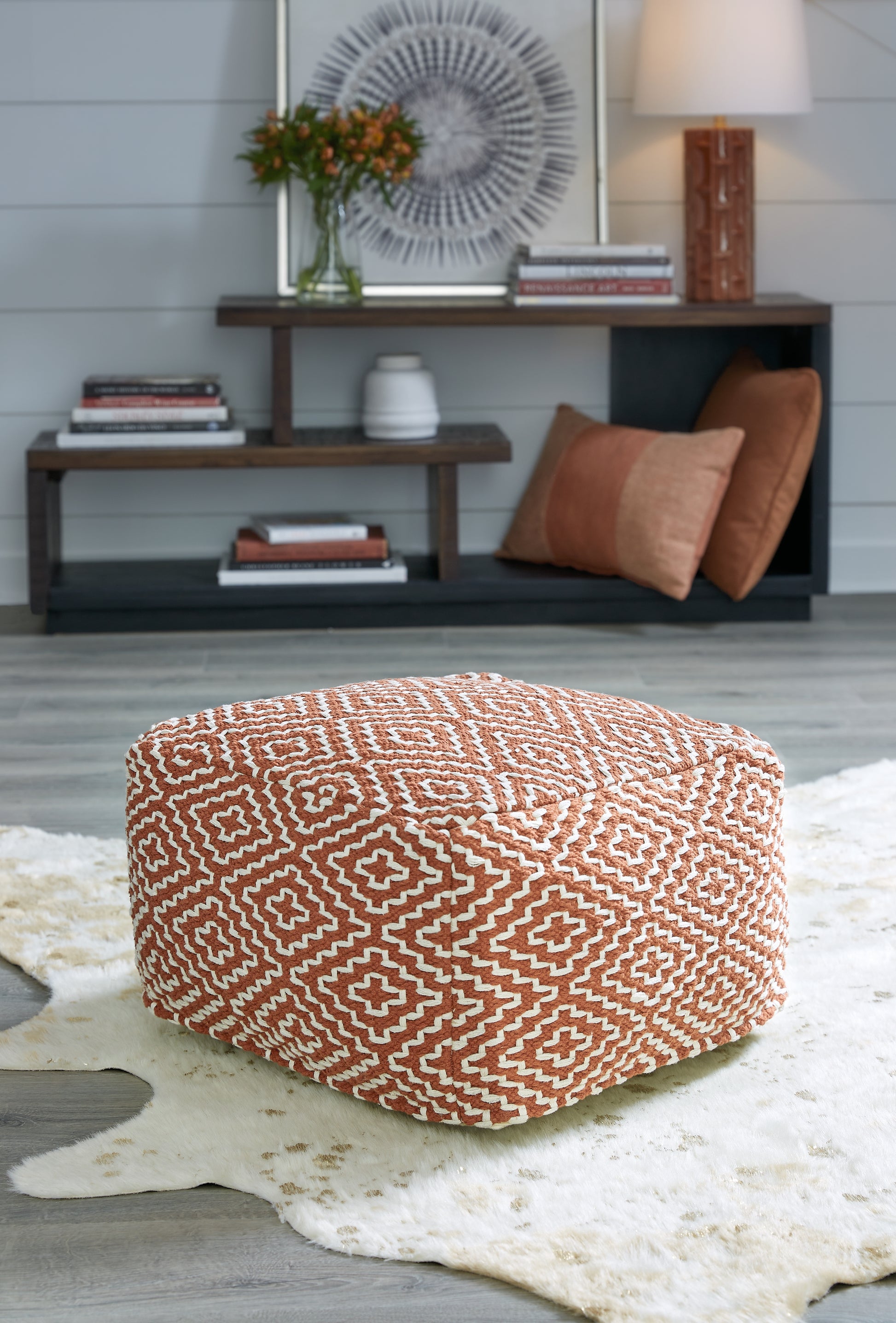 Cassel Furniture Outlet - Ashley Furniture - Brynnsen Pouf - Pouf / Teal/Ivory - A1001055
