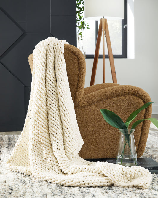 Cassel Furniture Outlet - Ashley Furniture - Chaddon Throw (Set of 3) - Throw (3/CS) / Ivory - A1001060