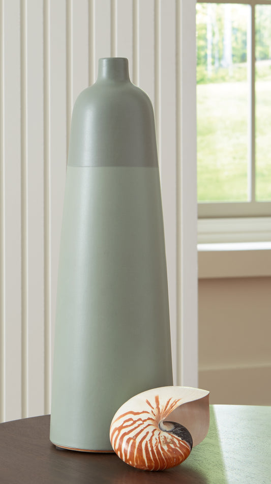 Cassel Furniture Outlet - Ashley Furniture - Peerland Vase - Vase / Sage Green - A2000656
