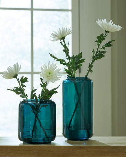Cassel Furniture Outlet - Ashley Furniture - Inisland Vase - Vase Set (Set of 2) / Teal - A2000797A1