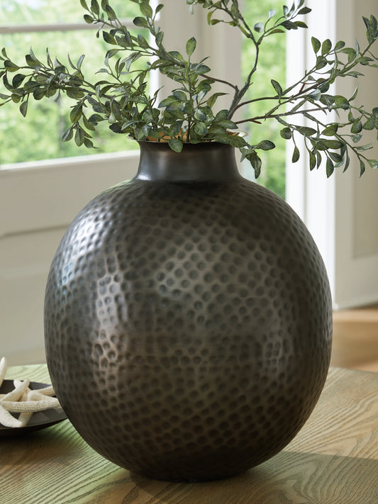 Cassel Furniture Outlet - Ashley Furniture - Woody Vase - Vase / Pewter/Gold Finish - A2000845