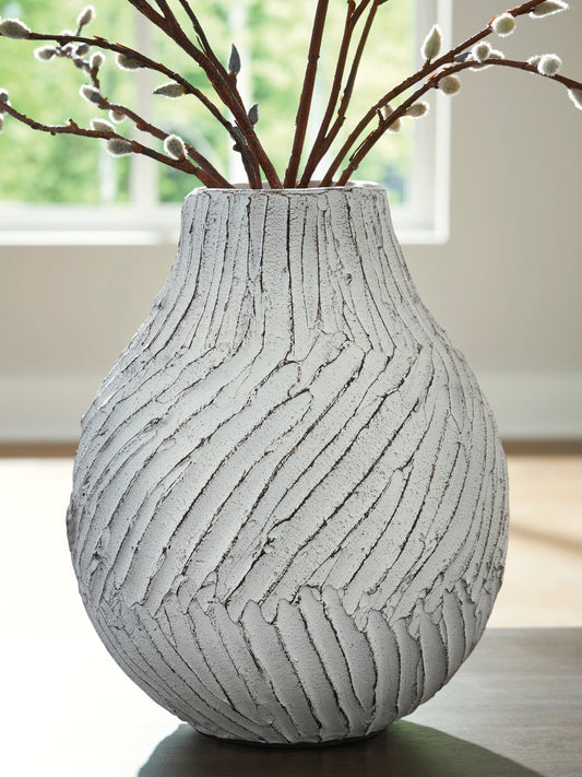 Cassel Furniture Outlet - Ashley Furniture - Shelvie Vase - Vase / Distressed White - A2000849