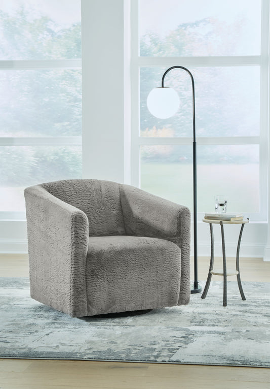 Cassel Furniture Outlet - Ashley Furniture - Bramner Accent Chair - Swivel Accent Chair / Charcoal - A3000330
