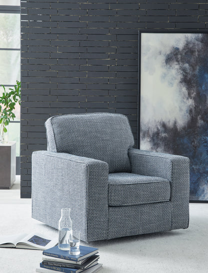 Cassel Furniture Outlet - Ashley Furniture - Olwenburg Swivel Accent Chair - Swivel Accent Chair / Denim - A3000652