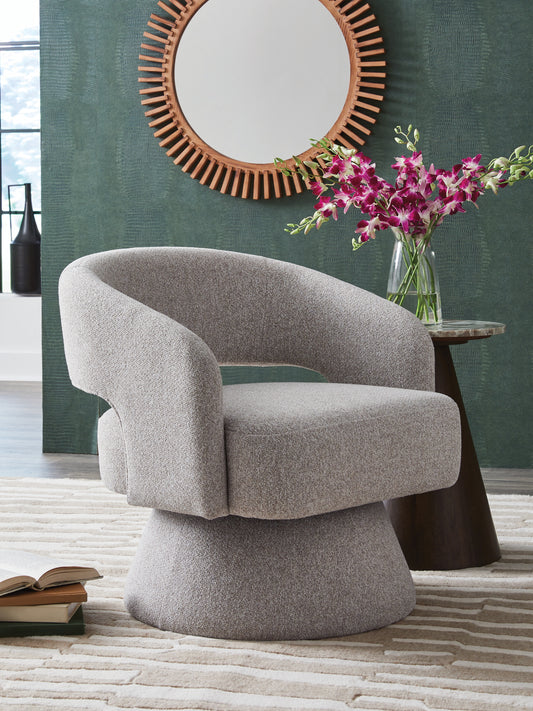 Cassel Furniture Outlet - Ashley Furniture - Nashkins Swivel Accent Chair - Swivel Accent Chair / Pebble - A3000757
