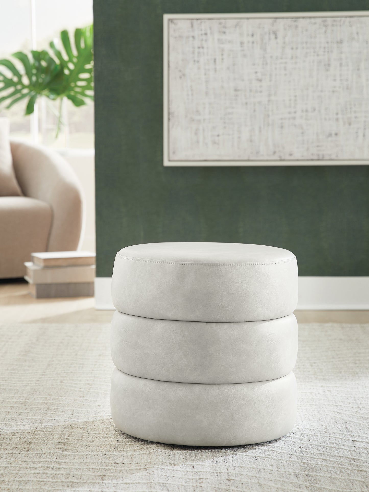 Cassel Furniture Outlet - Ashley Furniture - Ummi Living Room - Swivel Accent Ottoman / Bone - A3000792